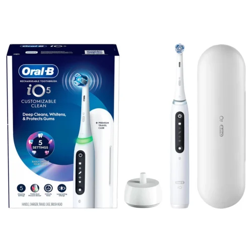 Oral-B iO Series 5 Customizable Clean Rechargeable Electric Toothbrush, Matte White