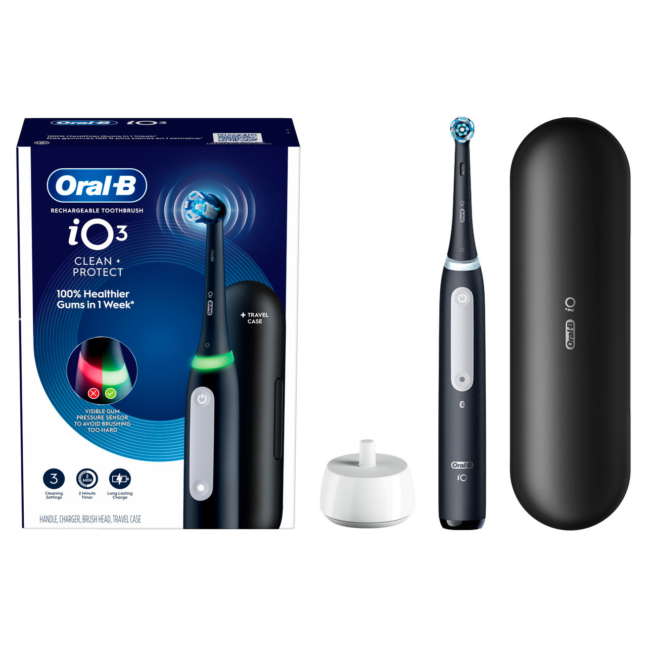 Oral-B iO Series 3 Clean & Protect Rechargeable Electric Toothbrush, Matte Black