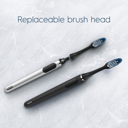 Clic Toothbrush Replacement Brush Heads, Black, 2 Count - Image 6