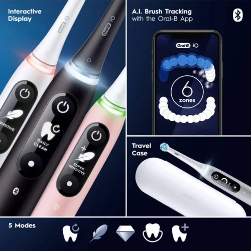 Oral-B iO Series 6 Electric Toothbrush, Black Lava - Image 7