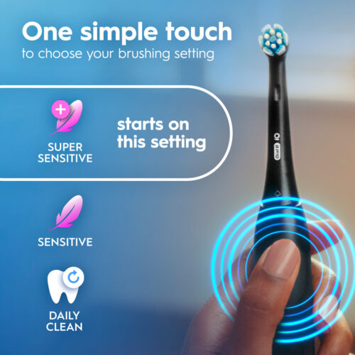 Oral-B iO Series 2 Clean & Protect Rechargeable Electric Toothbrush Starter Kit, Night Black - Image 4