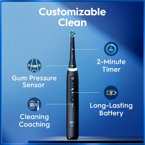 Oral-B iO Series 5 Customizable Clean Rechargeable Electric Toothbrush, Matte White - Image 4