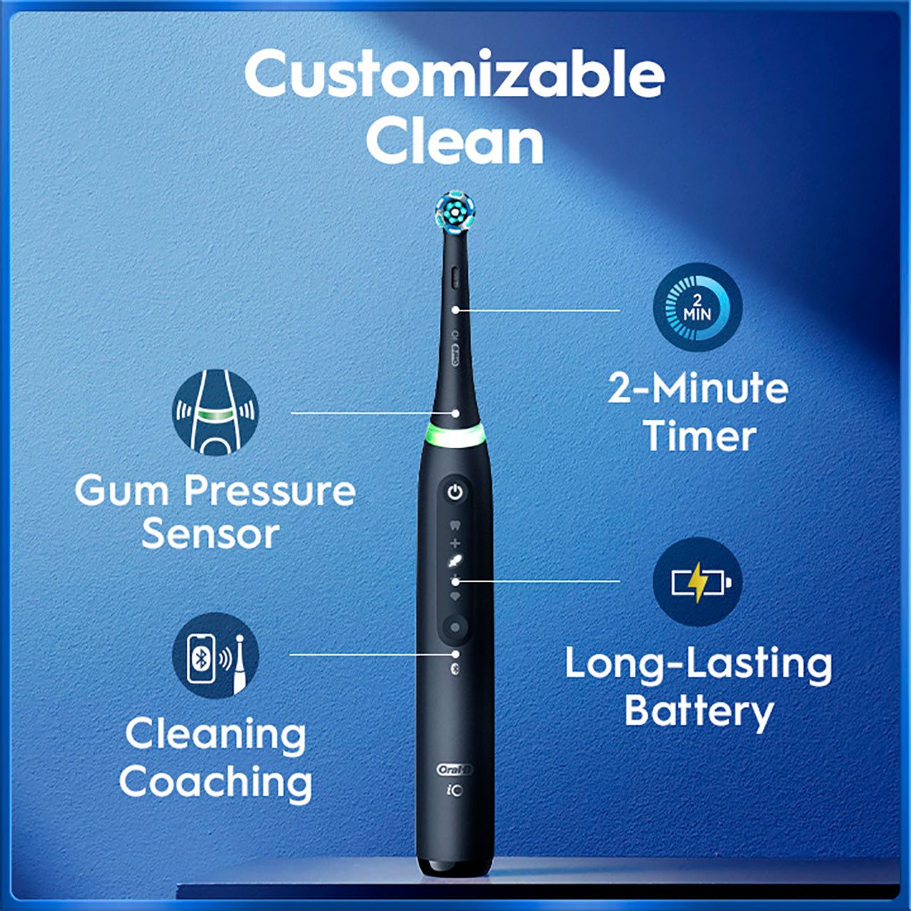 Oral-B iO Series 5 Customizable Clean Rechargeable Electric Toothbrush, Matte White - Image 4