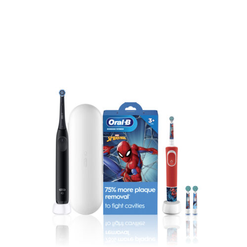 Oral-B Family Pack featuring iO2 + Spiderman, Night Black