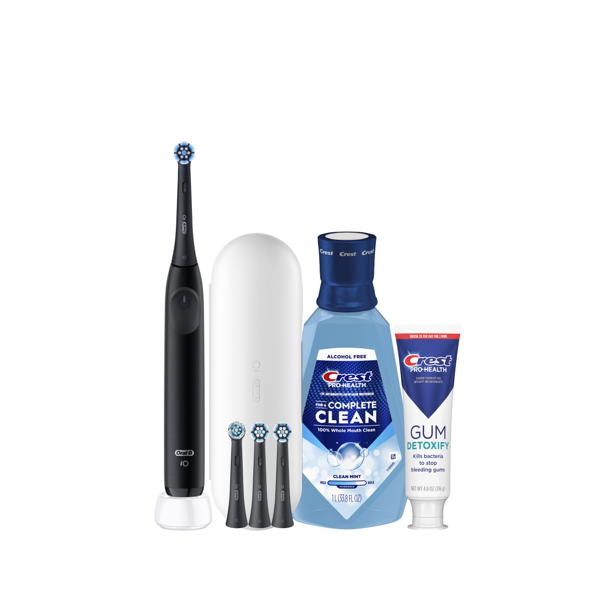Oral-B + Crest Gum Care iO Series 2 Bundle, Night Black